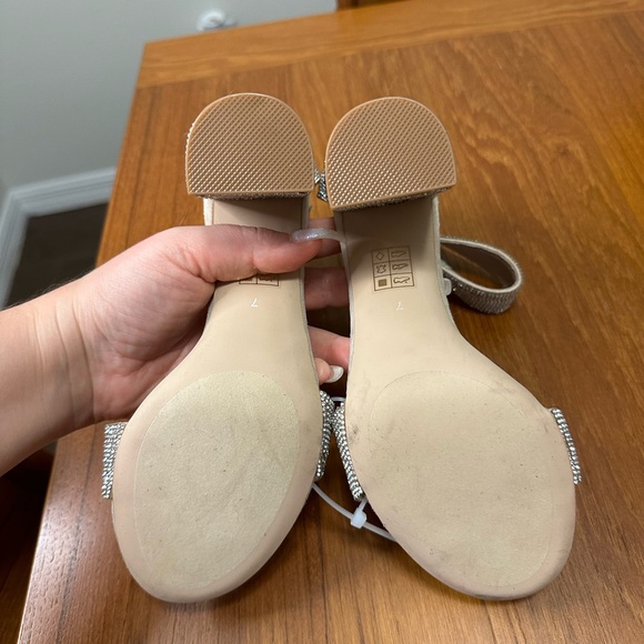 NWT Jeffrey Campbell Lindsay Heel - Sparkle Nude Champagne sz.7 (flaw) - Picture 5 of 8